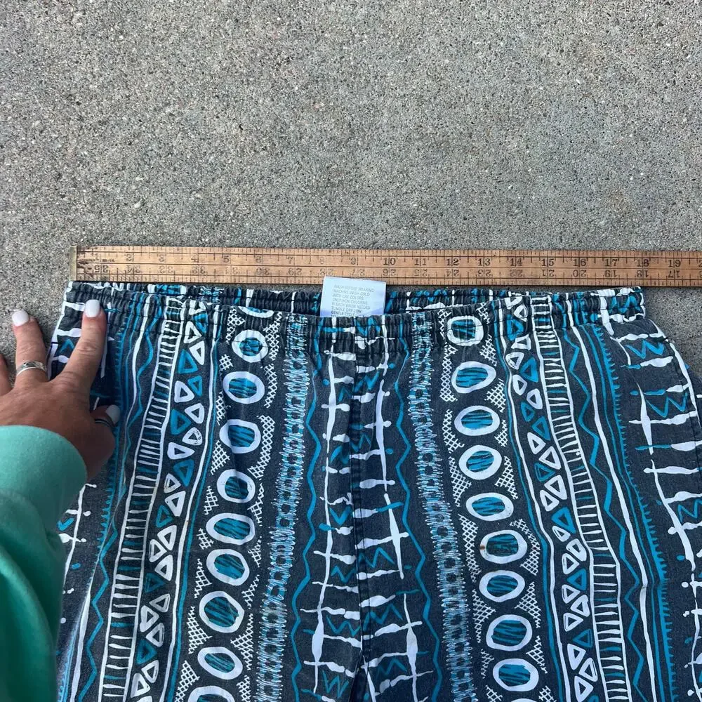 Vintage 90s Panic High Tide Men's Lined Swim Trunks Shorts Size LARGE Abstract